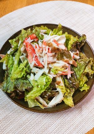 レタスと竹輪とカニカマのマヨサラダ-レシピのメイン写真
