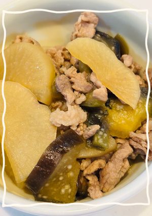 レンジ時短で簡単！大根とナスの煮物-レシピのメイン写真