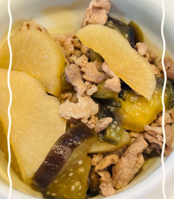 レンジ時短で簡単！大根とナスの煮物-レシピのメイン写真