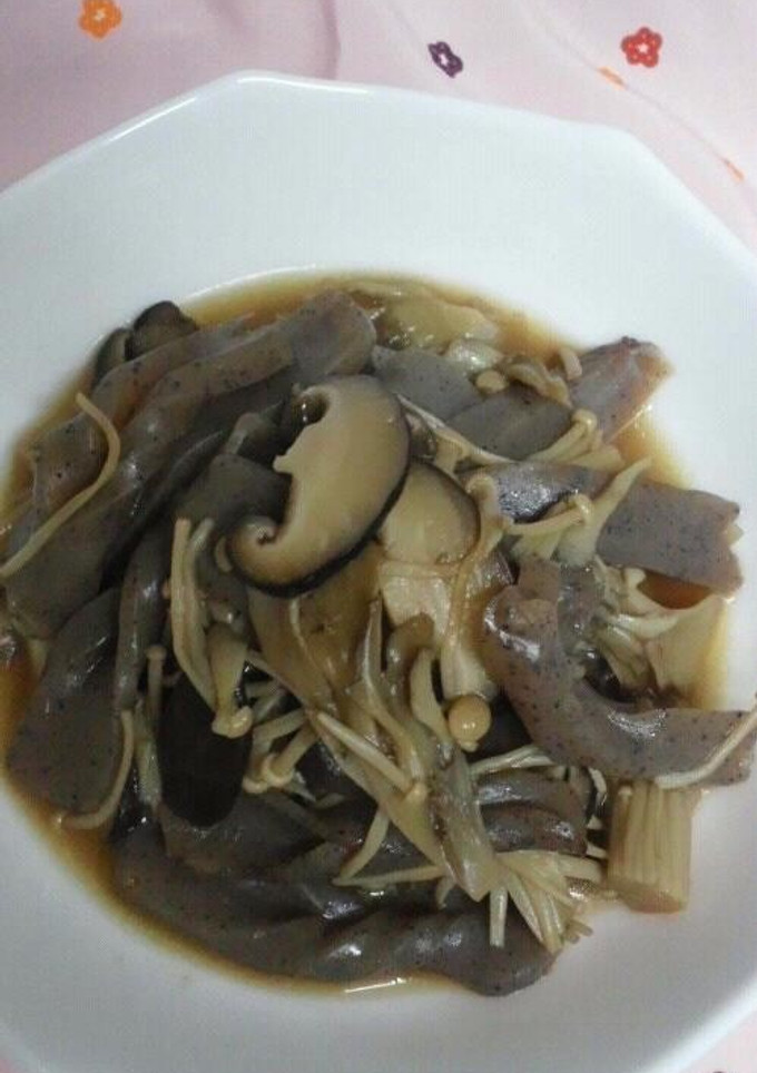 中華風こんにゃくときのこの煮物-レシピのメイン写真