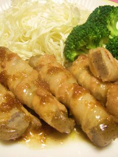 ヘルシー❤豚肉巻きコンニャクの生姜焼き❤-レシピのメイン写真