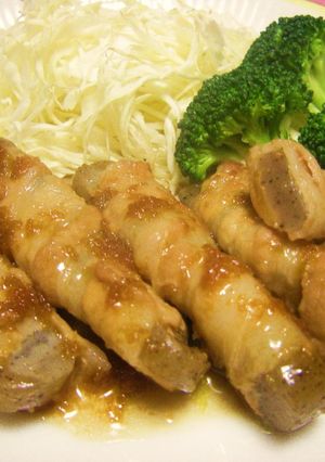 ヘルシー❤豚肉巻きコンニャクの生姜焼き❤-レシピのメイン写真