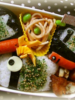 簡単キャラ弁:ふりかけこいのぼりおにぎり-レシピのメイン写真