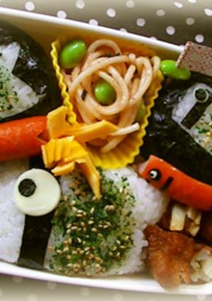 簡単キャラ弁：ふりかけこいのぼりおにぎり-レシピのメイン写真