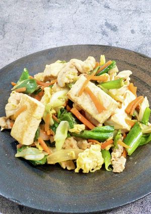 豚肉と葉玉ねぎの豆腐チャンプルー-レシピのメイン写真