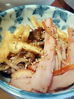 塩煎りしめじとかりかりのお揚げ。-レシピのメイン写真