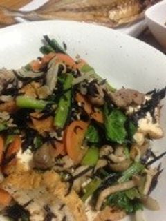 厚揚げと小松菜のひじき炒め-レシピのメイン写真