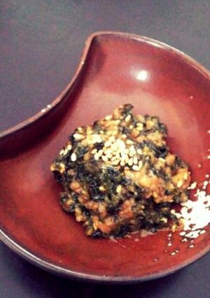 ふき味噌風♡ピリ辛なふきの葉肉味噌-レシピのメイン写真