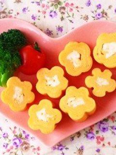 竹串でお花の卵焼き♪キャラ弁おかずに♪-レシピのメイン写真