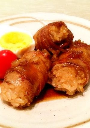 冷凍ご飯で☆プチ肉巻きおにぎり-レシピのメイン写真