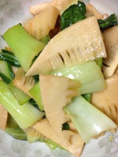 あまった竹の子の煮物と青梗菜の炒め物-レシピのメイン写真