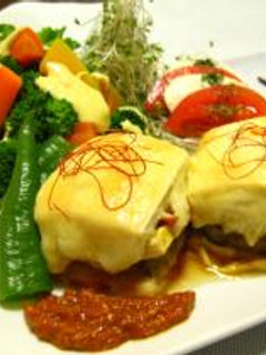 茄子と豆腐のミルフィーユ カレートマトソースサンド♪-レシピのメイン写真