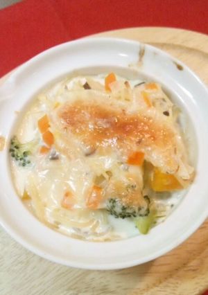 離乳食*ｸﾞﾗﾀﾝ風ﾐﾙｸﾊﾟｽﾀ*-レシピのメイン写真