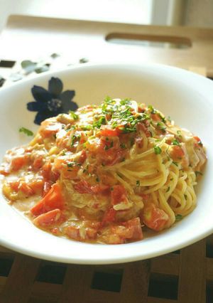 mフレッシュトマトのツナクリームパスタ-レシピのメイン写真