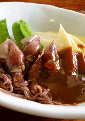 春の旬物・筍と蛍イカの酢味噌かけ-レシピのメイン写真