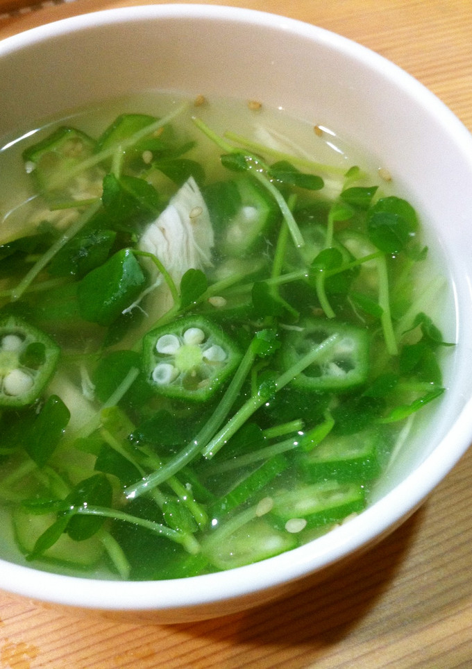 オクラと鶏ささみのとろとろ塩スープ-レシピのメイン写真
