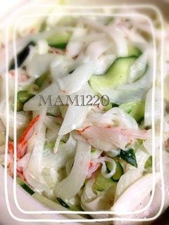 簡単☆カニカマ新玉ねぎのサラダ♪-レシピのメイン写真