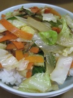 簡単!野菜炒め丼-レシピのメイン写真