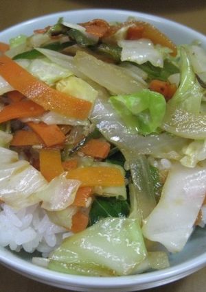 簡単！野菜炒め丼-レシピのメイン写真