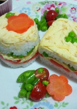 雛祭りに!簡単彩り押し寿司*-レシピのメイン写真