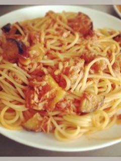 ナスとツナのトマトパスタ♡-レシピのメイン写真