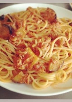 ナスとツナのトマトパスタ♡-レシピのメイン写真