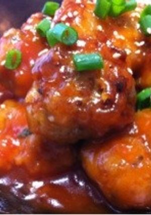 卯の花リメイク①ケチャップあんの肉だんご-レシピのメイン写真