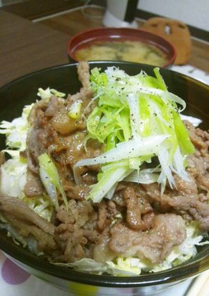 お餅焼き網で!!香ばし豚の炙り丼-レシピのメイン写真