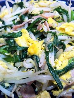 お花畑炒め ニラ卵もやし-レシピのメイン写真