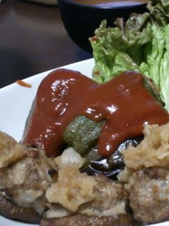 丸ごと肉詰めピーマン&椎茸の肉詰め-レシピのメイン写真