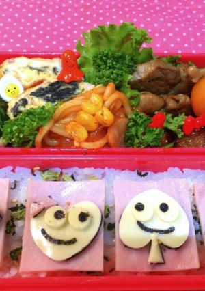 ハムとチーズのトランプキャラ弁当-レシピのメイン写真