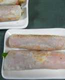 ピーマンと舞茸★ギョーザ皮で巻焼き