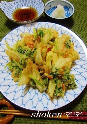 新玉ねぎ＆三つ葉＆干しエビのかき揚げ♪-レシピのメイン写真