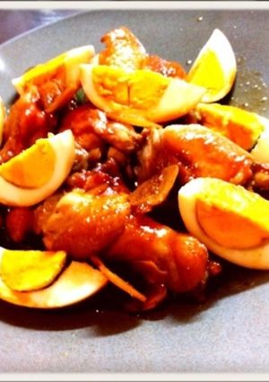 ご飯に合う♪手羽元と卵のお酢煮-レシピのメイン写真