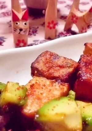 厚揚げとアボカドのバター焼肉のタレ炒め♪-レシピのメイン写真