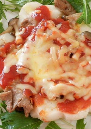 簡単まかない☆豚肉としめじのもちピザ-レシピのメイン写真