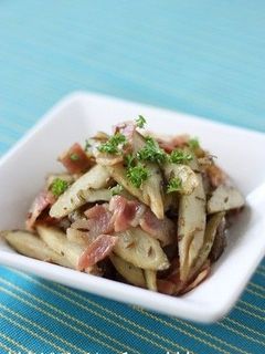 ごぼうとベーコンのクミンバター醤油炒め-レシピのメイン写真