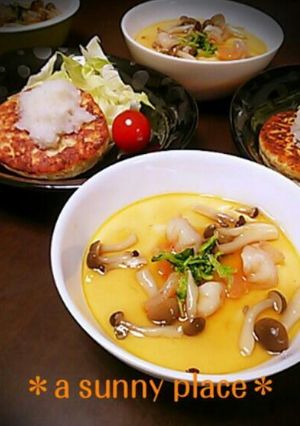 海老としめじのあんかけ茶碗蒸し-レシピのメイン写真