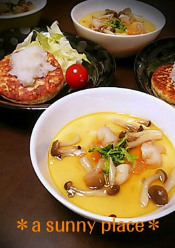 海老としめじのあんかけ茶碗蒸し-レシピのメイン写真