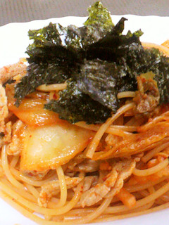 とろとろ卵黄の豚キムチパスタ☆-レシピのメイン写真