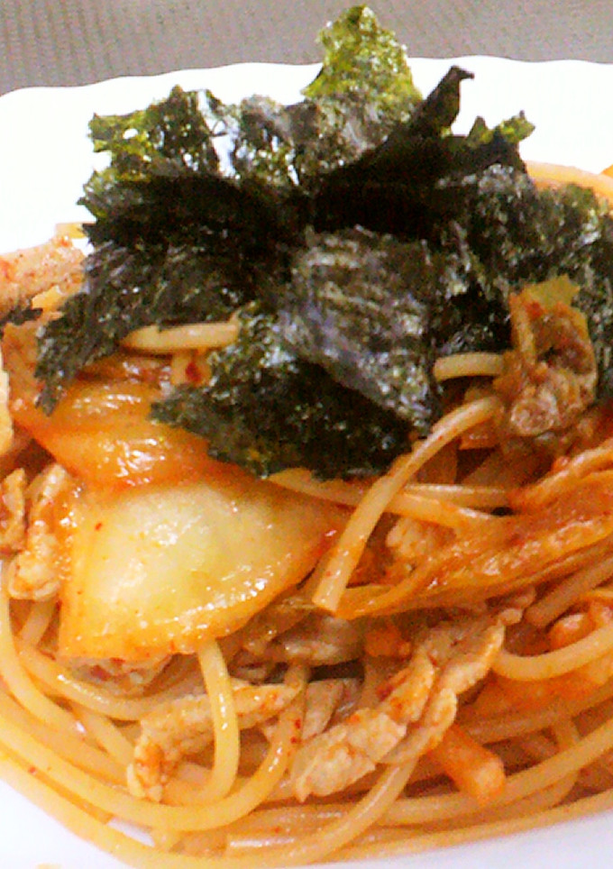 とろとろ卵黄の豚キムチパスタ☆-レシピのメイン写真