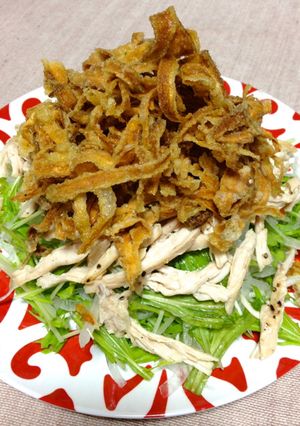 カリカリごぼうと水菜のサラダ♪-レシピのメイン写真