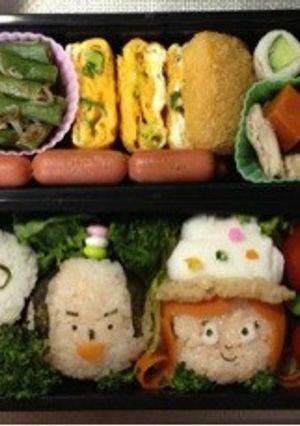 キャラ弁おにぎり、かしなり君とスイーツ姫-レシピのメイン写真
