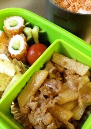 お弁当に♩豚肉と長芋バルサミコソース炒め-レシピのメイン写真