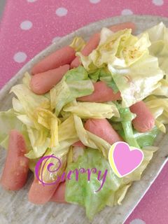 簡単♪ キャベツとウインナーのカレー炒め-レシピのメイン写真