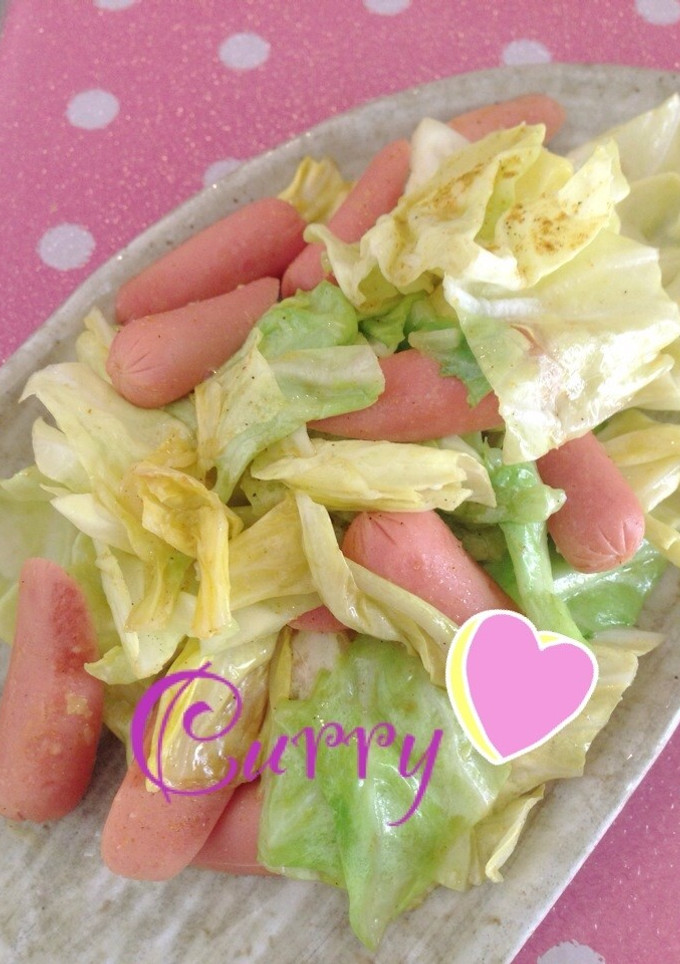 簡単♪ キャベツとウインナーのカレー炒め-レシピのメイン写真
