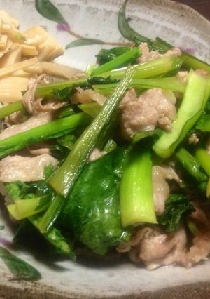 プレ農家めし◆小松菜と豚肉の塩麹炒め-レシピのメイン写真