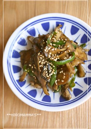 舞茸とピーマンの塩昆布炒め-レシピのメイン写真