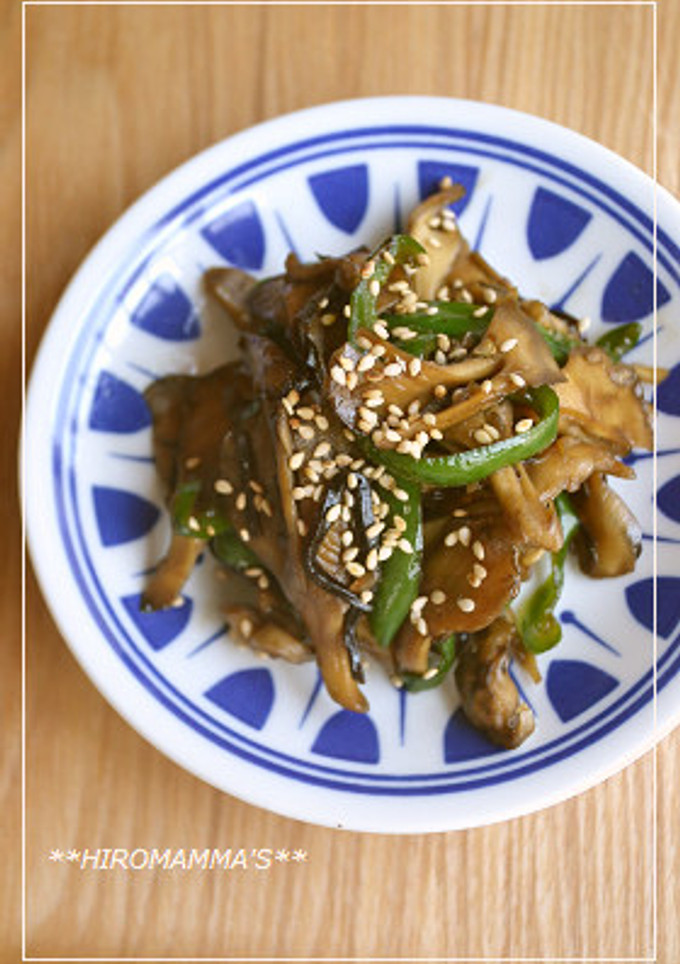 舞茸とピーマンの塩昆布炒め-レシピのメイン写真