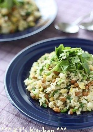 納豆と三つ葉の辛子風味チャーハン-レシピのメイン写真